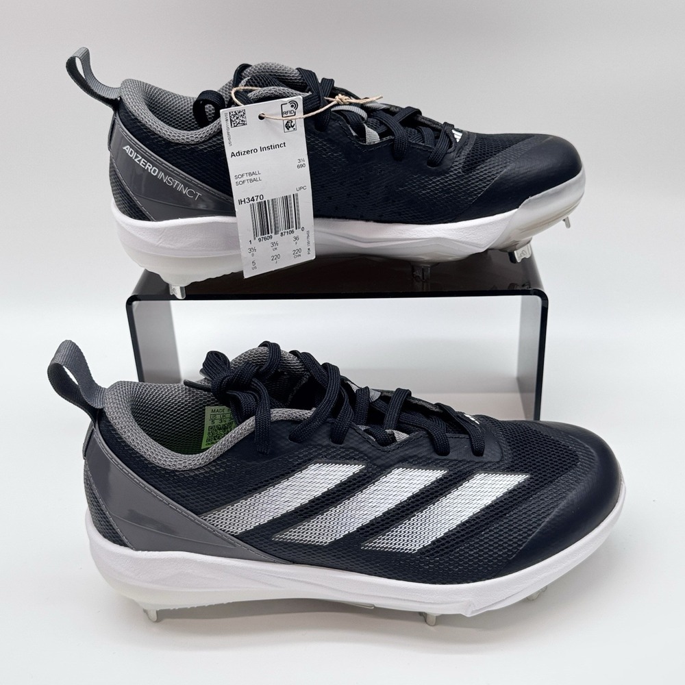 Size 5W- Adidas Adizero Instinct Softball Cleats Womens Black White Shoes